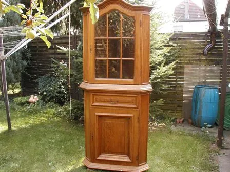 Eckvitrine Eiche