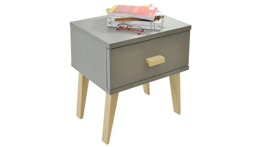Moderner Holz-Nachttisch MFD 338 in Grau Schlafzimmer