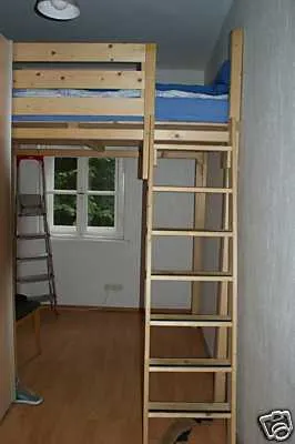 hochbett aus massivholz 1,40 x 2,00 meter