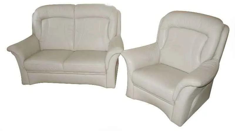 Ledercouch und Sessel