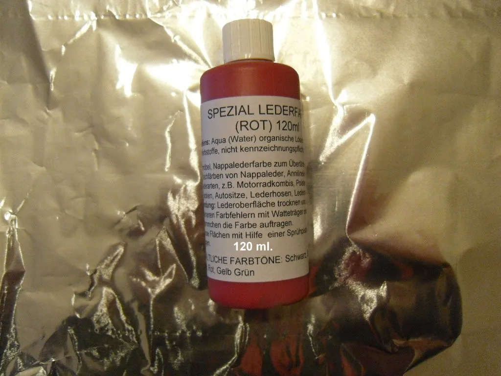 Lederfarben Rot 120ml. 9,90 € Ledermöbel