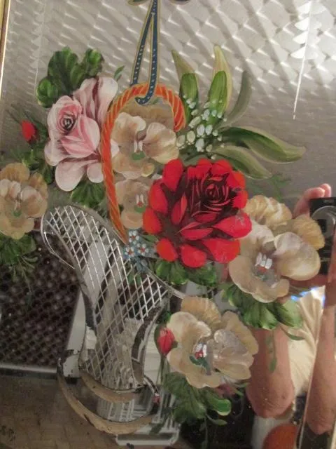 Spiegelbild mit Hinterglasmalerei (TUDOR-Stil)
